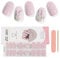 EBANKU 20PCS Gel Nail Stickers, Purple Lavender Gel Nail Strips Long Lasting Gel Strips for Nails UV Gel Nail Stickers with Nail File & Wooden Stick for Women Manicure