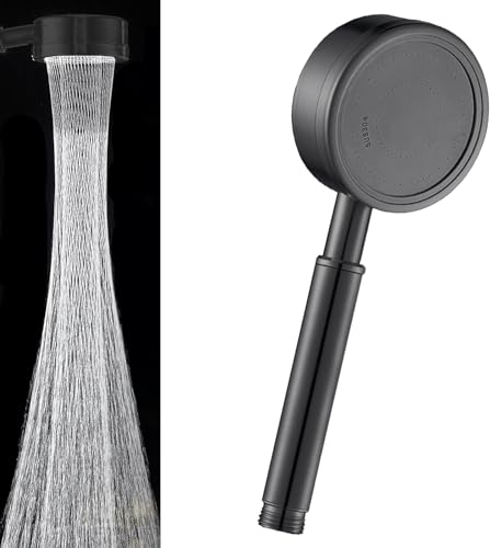 STOAT®soffione doccia,realizzato in acciaio inox 304, è a risparmio idrico, aumenta la pressione e resiste al calcare.anticalcare soffione doccia alta pressione,doccetta per doccia,doccino,nero