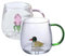 Tasse à café 2Pcs 3D Animal, 400ml Tasse à café mignonne Verre en céramique avec animal à l'intérieur Verres à boire résistants à la chaleur avec poignée pour la maison le bureau le thé le jus fruit