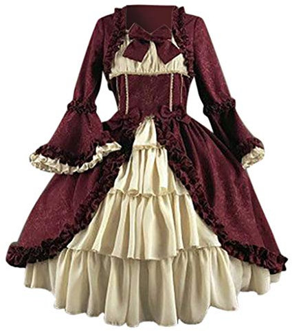 HOOUDO Prime Deal Days 2024 Ballkleider Damen Lang Rosa Mittelalter Kleid Leinen Schwarzes Kleid Damen Kleid Hellblau Damen Festlich Inderin Kostüm Damen Meine Bestellungen