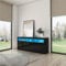 Generic Sideboard für Wohnzimmer 2 Türen 3 Schubladen Schwarz Hochglanz TV Schrank Einheit für Schlafzimmer Esszimmer Lagerung Möbel 160 x 35 x 72cm(LxBxH)