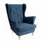 SEELLOO Sessel Wohnzimmer Ohrensessel Samt Bunt Loungesessel Fernsehsessel Relaxsessel Wohnzimmersessel Couchsessel Armsessel, Blau, 95 x 81 x 102 cm
