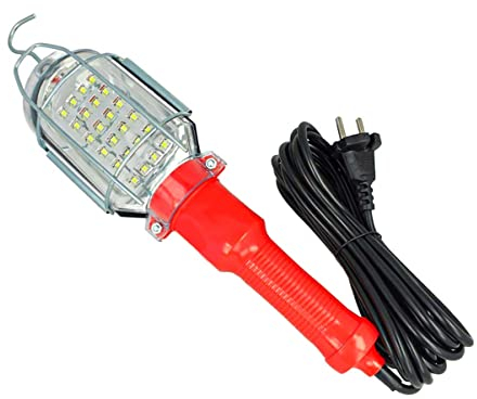 A2ZWORLD Lámpara portátil de trabajo, linterna LED para taller, cable de 5 metros, 220 V, 4,8 W, 400 lúmenes, con interruptor, luz fría 6000 K, JF83298