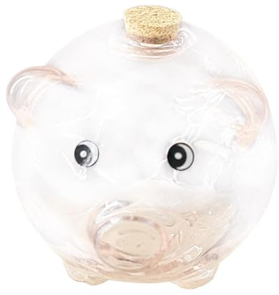 Baoblaze Tirelire Cochon en Verre, Tirelire en Forme d'animal, Pot d'économie d'argent, Pot en Verre, Tirelire Mignonne pour la décoration de la Maison, Bouche Ronde Rose