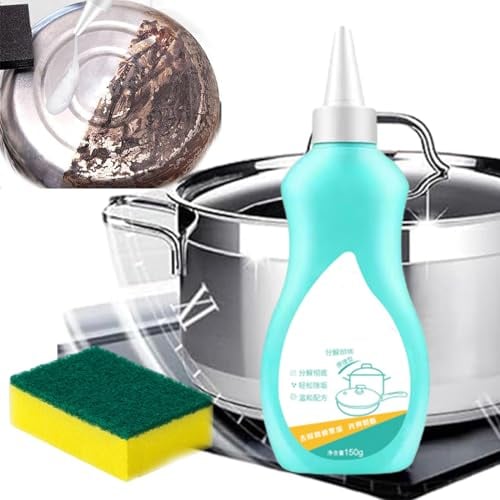 Miracle Gel Detergente per pentole e padelle, per rimuovere pentole, ferro bruciato per la pulizia del fondo della pentola (1 pezzo)