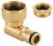 Schlauchverbinder, 90° Winkel Messing Wasserhahnanschluss Adapter, 360° Drehbarer Gartenschlauch Verbinder, Gartenschlauch Winkelverbinder 1/2 und 3/4 für Gartenschlauch und Wasserhahn (1er-Set)