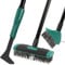 Taylor & Brown 4 in 1 Telescopic Weed Remover Brush Wire Head Paving Decking Clean Scrub Moss Weed Remover Tool Wire Brush Scraper Set with Metal Broom & Weed Removal Head Green