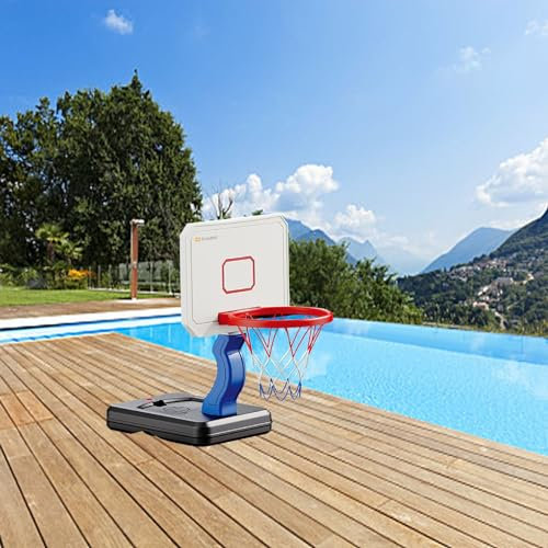 Canasta de Baloncesto para Piscina Juego De Baloncesto De Piscina De Altura Ajustable Para Niños Y Adultos, Juguetes De Baloncesto De Piscina Ensamblados, Soporte De Baloncesto De Piscina Con Redes De