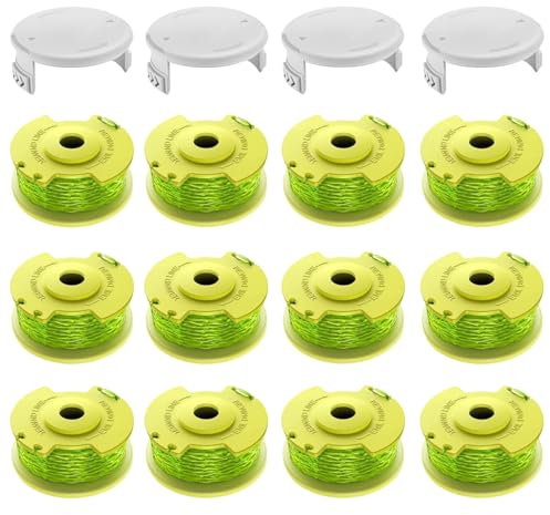 LADAMI Rasentrimmer Spule Für Ryobi Rasentrimmer, 2.0mm und 3.4m LäNge Fadenspule Kompatibel Mit Ryobi One, Trimmer Fadenspule12 Fadenspule 4 Kappendeckel
