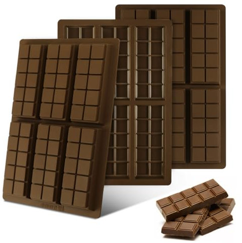 3 Pièces Moule Tablette Chocolat Dubai Kit, Moule Silicone Tablette de Chocolat de 6 Cavités, Anti-Adhésifs en Silicone de Qualité Alimentaire Moule Cake Bonbons, pour Faire du Chocolat, les Bonbons