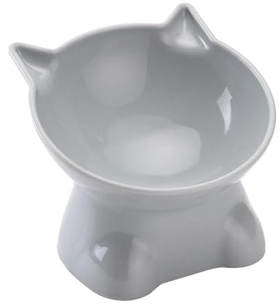 Murman Gamelles Surélevée pour Chat, Gamelle Surélevée Chat Bol pour Chat Inclinable À 15 Degrés, Bol De Nourriture pour Chat, Bol pour Chat Surélevée, Gamelle Chat Surélevée pour Nourriture Et Eau