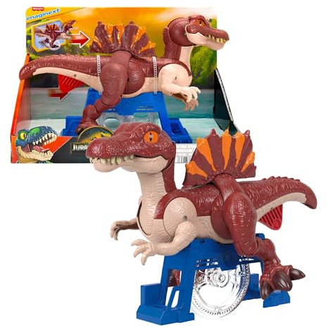 Fisher-Price Imaginext Jurassic World: Die Wiedergeburt Dinosaurier-Spielzeug, sprintende Spinosaurus-Figur, die nach vorne springen und zuschnappen kann, ca. 23 cm groß, JFR24