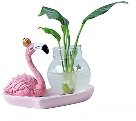 VOSAREA Flamingo Accessories Stilvolle Glasvase Für Hydrokulturpflanzen Heim- Und Bürodekoration