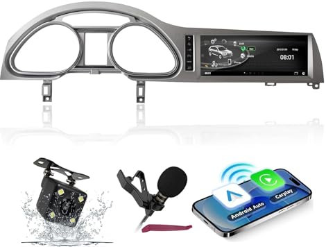 HXSQcar Android 15 Radio de Coche Navi para A-UDI Q7 2010-2015 10.25 Pantalla Reproductor Multimedia de Coche con carplay navegación GPS Bluetooth 5.0 HiFi FM 5G-WiFi SWC DSP cámara Mic,8g+256g