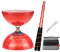 TopHomer Diabolo Jonglier-Set, mit 3fach-Kugellager, für Anfänger und Profis, mit Ersatzkordel (10 m, Profistange, Netztasche, Rot, gewöhnlicher Stil)