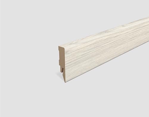 EGGER Sockelleiste Eiche weiss L582 | neues kubisches Profil | passend zu Fußboden Brook Eiche weiss