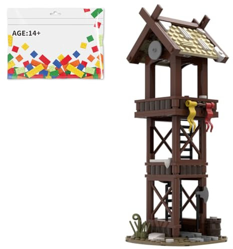 BlocteckToy Klemmbausteine Wikingerturm 187 Teile Mittelalterliches Architecture Haus Gebäude Set, Kompatibel mit 31132, MOC-95891
