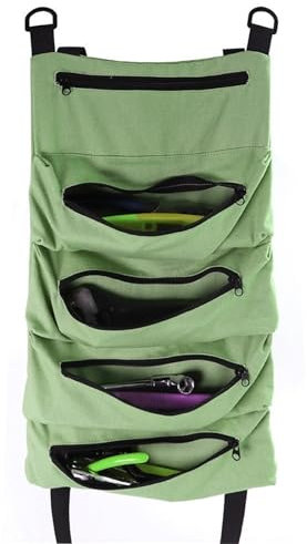 Werkzeug Rolltasche,aufrollbare Kleine Werkzeugbox,Mehrzweck-Rücksitz-Organizer Und Werkzeugtasche Zum Aufhängen,mit 5 Reißverschlusstaschen,Werkzeuggeschenke für Männer,Ideal für Klempner Handwerker