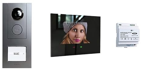 m-e Video Türsprechanlage – Sprechanlage mit Kamera für Einfamilienhaus – WLAN & App-Anbindung – 7 Zoll Touchscreen, Nachtsicht & digitaler Bildspeicher - 4 Draht (Anthrazit/Schwarz)