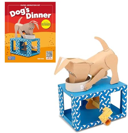 Go On Make Me – Animated Paper Craft Kit for Kids & Adults - Screen-Free DIY STEM Activity - Build Your Own Moving Model (Dogs Dinner)