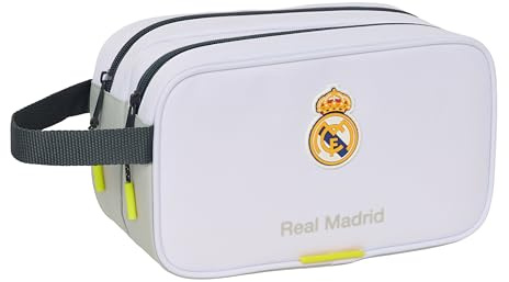 SAFTA Real Madrid 25/26 Kulturbeutel für Kinder, groß, Kulturbeutel für Kinder, anpassbar an den Wagen, ideal für Kinder von 5 bis 14 Jahren, bequem und vielseitig, Qualität und Widerstandsfähigkeit