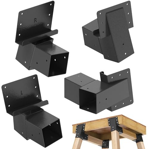 Dolibest Hirschständer Aufzugshalterung, 4er Winkelhalterungen Hirschblindhalterung (90 x 90mm) Aufzugszubehör für Baumhaus/Jagdstand/Baumständer/Aussichtsplattform/Klettergerüst/Spielturm