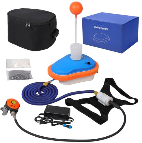 DGLUYUDV Juego de sistema de buceo recargable, sistema de buceo sin tanque aprobado por aerolíneas con manguera, regulador de respiración de buceo, batería reemplazable, sistema de buceo para buceo