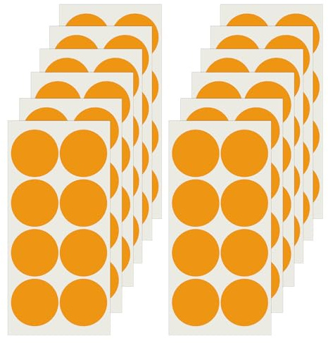 96 Stück Orange Runde 50 mm Punktaufkleber Selbstklebende Markierungspunkte Wasserdicht Klebepunkte Aufkleber Kleine Farbkodierung Etiketten