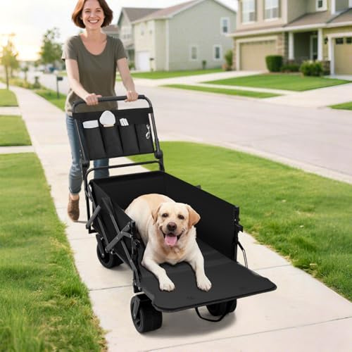 GGW All-Terrain Dog Stroller for Large Dogs up to 50kg, Black