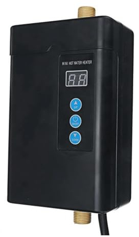 Electric Water Heater 4000W Tankless Instant Hot Water Heater Shower Faucet Tap Thermostat Heating(Black)