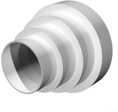 Duct Reducer Extractor Fan Pipe Connector, 80mm 100mm 120mm 125mm 150mm Diameter, White ABS Plastic Ventilation Fitting for Round Air Ducting for HVAC Setup