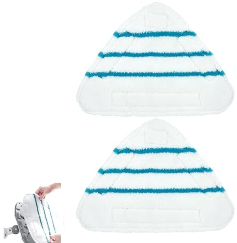 OPVYAEU 2 Pezzi Panni per scopa a vapore ricambi scopa a vapore Universale in microfibra triangolare lavabile pulizia compatibile Pad Cover ricambio per pulitore a Vapore con Triangolo (Bianco)
