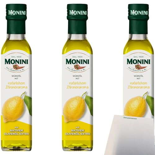 usy Bundle für Monini Extra Virgin Olive Oil Lemon 3er Pack (3x250ml Flasche) + usy Block