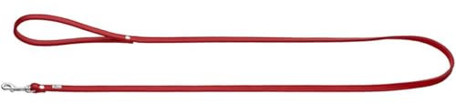 HUNTER Nappaleder PETIT Führleine für kleine Hunde, Leder, Nappaleder, weich, Handschlaufe, Breite 0,8 cm, Länge 140 cm, rot