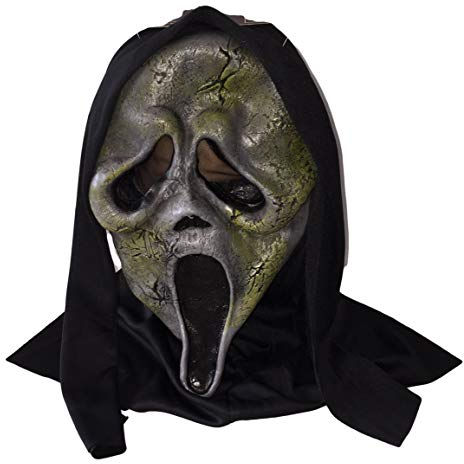 Ghost Face Zombie Mask, Black, One Size