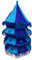 Lampenschirm Akkordeon 50 cm Pendelleuchte Baumwoll-Patchwork Innenbeleuchtung Wohnen (blau - türkis)