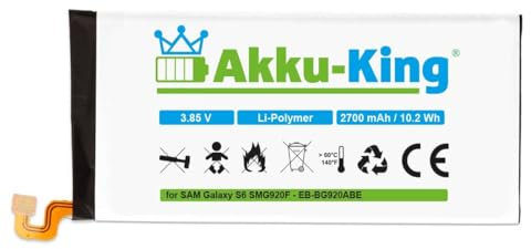 Akku-King Akku kompatibel mit Samsung EB-BG920ABE - Li-Polymer 2700mAh - für Galaxy S6, DuoS, LTE-A, TD-LTE, SM-G920F, SM-G920, SM-G920D, SM-G920P