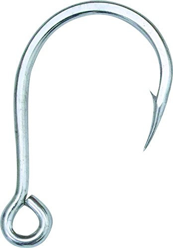 Mustad In-Line Single Wide Round Bend Forged Eyed Hook (5 Pack), Duratin, Size 2/0