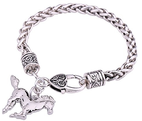 My Shape Silberfarbenes Weizenketten-Armband, Geschenk für Cowgirl und Pferdeliebhaber, Legierung, 7.8 inch, Metall