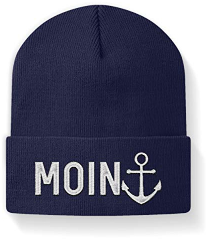 Moin Lustige Mütze für Norddeutsche - Beanie -M-Dunkel-Blau