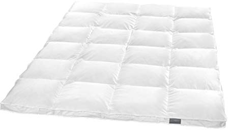 Traumnacht Basis Daunendecke, extra warm mit 4 cm Außensteg 60% Daunen und 40% Federn, 220 x 240 cm, Down Pass und Öko-Tex zertifiziert, produziert nach deutschem Qualitätsstandard