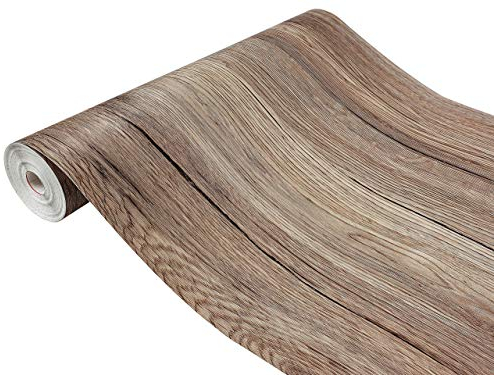 DecoMeister Klebefolie in Holz-Optik Holzfolien Deko-Folien Holzdekor Selbstklebefolie Möbelfolie Selbstklebend Fertigrolle Holz Folie für Möbel Sanremo Eiche Sepia 67,5x240 cm