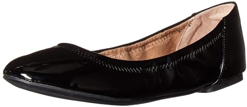 Amazon Essentials Women's Belice Slip On Ballet Flat, Black Patent, 10 UK