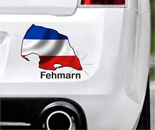 Sticker-Designs 10cm! Klebe-Folie Wetterfest Made-IN-Germany:Fehmarn-Schleswig-Holstein-Insel-Hallig D12 UV&Waschanlagenfest Auto-Aufkleber Profi-Qualität!