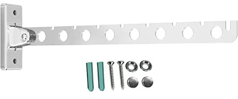 INTIRILIFE 2x klappbare Edelstahl Kleiderstange Garderobenhaken Kleiderbügelhalter in Silber mit 30cm Länge