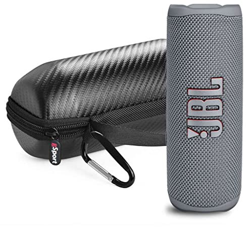 JBL FLIP 6 - Set di altoparlanti portatili impermeabili con custodia in fibra di carbonio gSport (grigio)