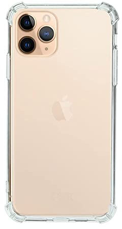 QUITECO Cover Trasparente per iPhone 11 Pro, Custodia Resistente in TPU, Anti Urto con Angoli Rinforzati, Protezione Bordi e Antigraffio