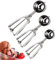 LCE Cream Scoop Set, Stainless Steel, 3 Pieces of Trigger with Fruit, Ice Cream, Mashed Food，Stainless Steel Cookie Scoop for Meatballs(Large, Medium and Small)