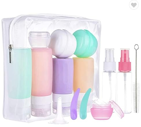 16 Pack travel bottles for Toiletries,TSA Approved Containers Leak Proof Silicone Toiletries Shampoo and Conditioner (BPA Free) 100ml Bottles, Accessories (GP1000)