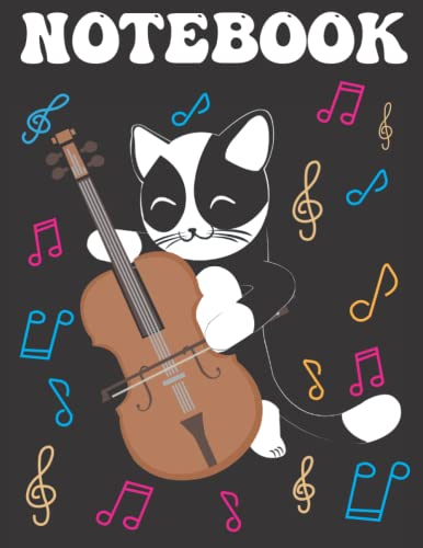 Cat Playing Cello Sheet Music Notebook: 120 pages 8.5x11 in, cat lovers,Cello Lovers,Music Lovers, Music Manuscript Paper Notebook